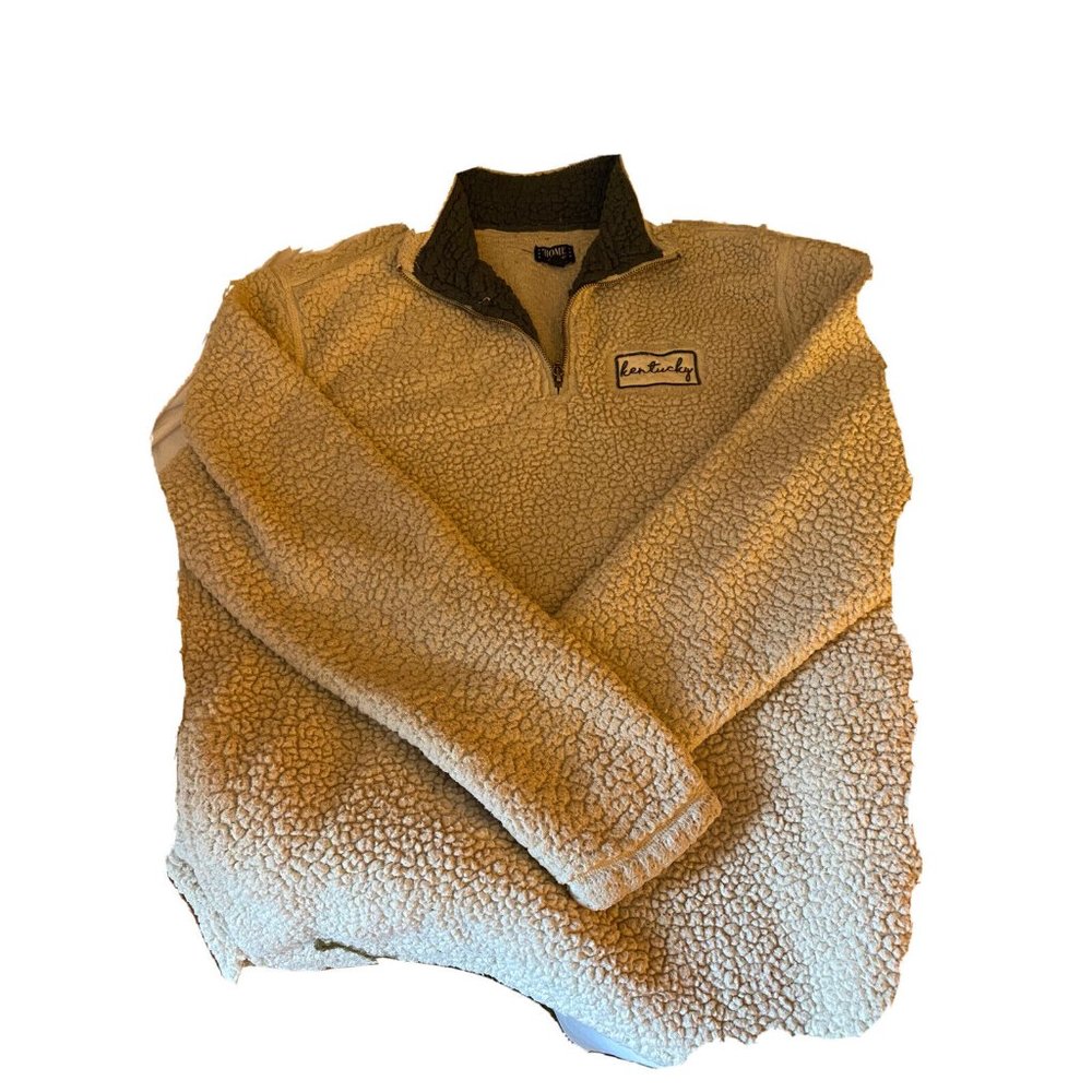 Sherpa Pullover L University of KY Ivory Sherpa Quarter Zip Pullover